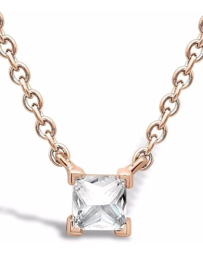 Pragnell 18kt Rose Gold Rockchic Diamond Solitaire Necklace - Pink