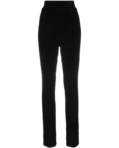 MSGM Pantalones rectos de talle alto - Negro