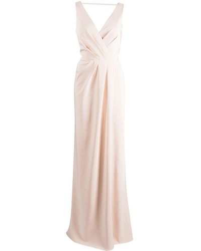 Marchesa Cowl-back Floor-length Gown - Pink