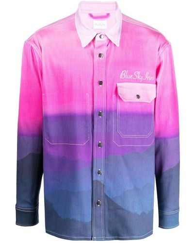 BLUE SKY INN Gradient-effect Shirt Jacket - Pink
