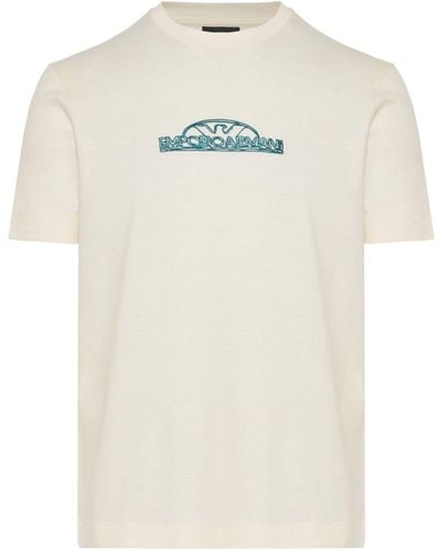 Emporio Armani T-shirt Met Geborduurd Logo - Wit