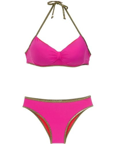 Amir Slama Gold-tone Trimming Bikini Set - Pink