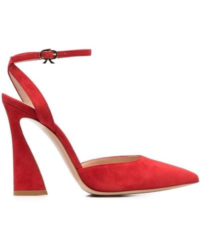 Gianvito Rossi Aura D'orsay Suede Pumps - Red