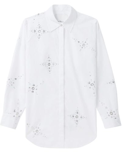 3.1 Phillip Lim Stud-embellished Long-sleeve Shirt - White