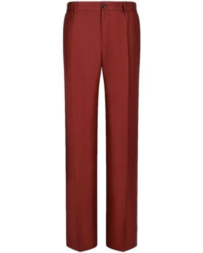 Dolce & Gabbana Pantalones de vestir con pinzas - Rojo