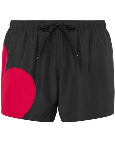 Moschino Heart Patch Swim Shorts - Black