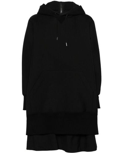 Sacai Layered-design Cotton Sweatshirt - Black