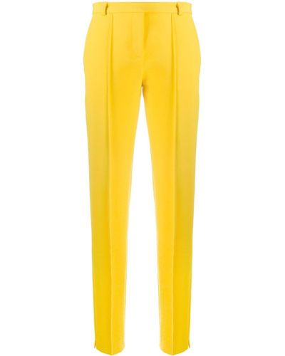Styland Pantalones de vestir de talle alto - Amarillo