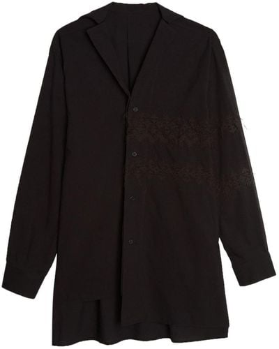 Yohji Yamamoto O-asm Embroidered-motif Shirt - Black