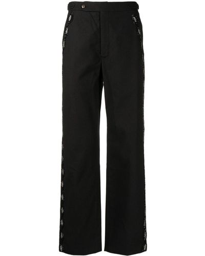 Bode Bead-embellished Tailored Pants - Black