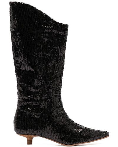 Senso Franca Sequin Calf-length Boots - Black