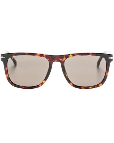 BOSS Tortoiseshell Square-frame Sunglasses - Brown