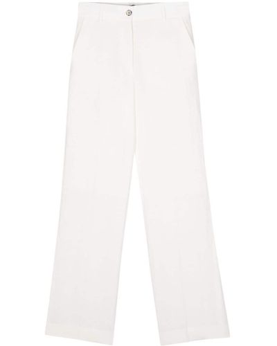 Paul Smith Pantaloni dritti con pieghe - Bianco