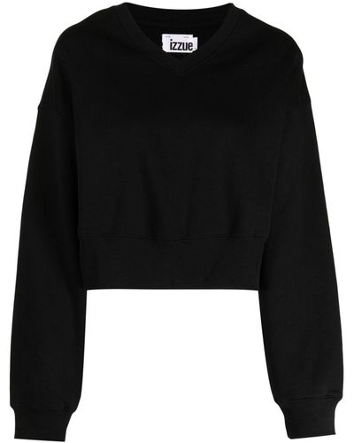 Izzue Rhinestone-embellished Jersey Sweatshirt - Black