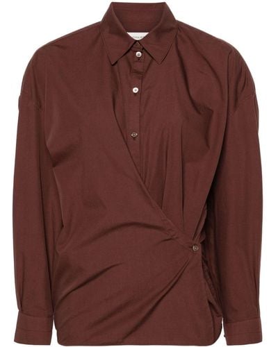Lemaire Straight Collar Twisted Shirt Clothing - Brown