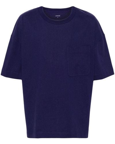 Lemaire Jersey-T-Shirt mit Brusttasche - Blau