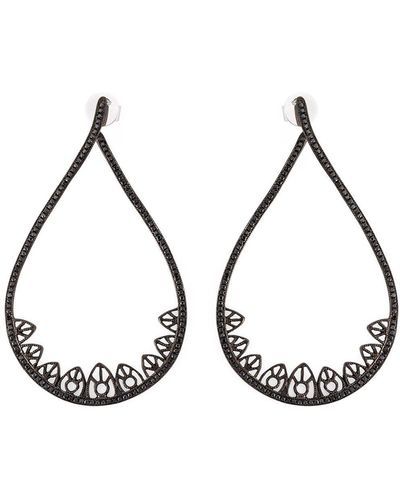 Joelle Jewellery Gothic Teardrop Diamond Earrings - Black