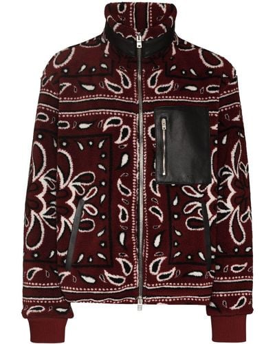 Amiri Bandana Print Fleece Jacket - Red