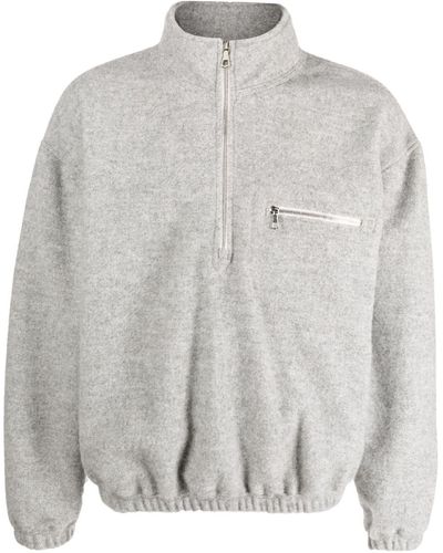 Rier Meliertes Fleece-Sweatshirt - Grau