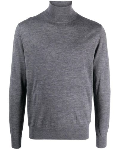 Ballantyne Roll-neck Fine-knit Sweater - Grey