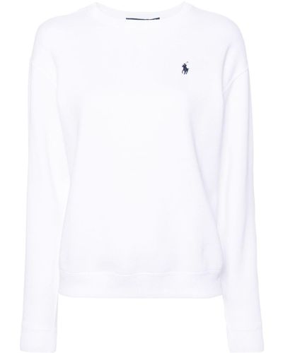 Polo Ralph Lauren Sweater Met Geborduurd Logo - Wit