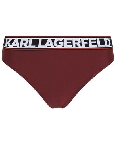 Karl Lagerfeld Logo Bikini Bottoms - Red