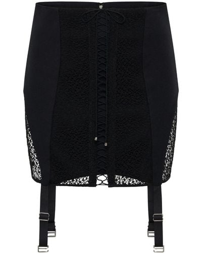 Dion Lee Lace-up Corset-style Miniskirt - Black