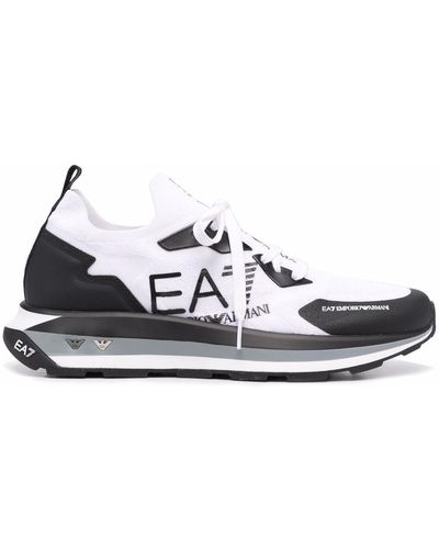 EA7 Sneakers Met Logoprint - Wit