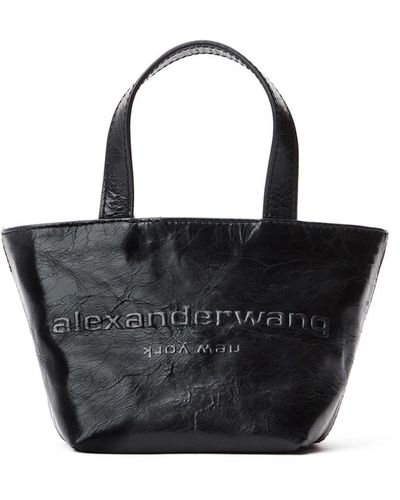 Alexander Wang Mini Punch Logo-embossed Leather Tote Bag - Black