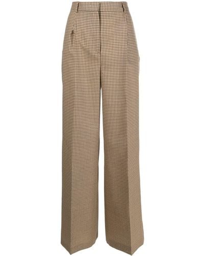 MSGM Check-Pattern Trousers - Natural
