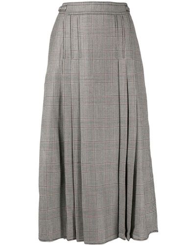 Gabriela Hearst Prince Of Wales Check Pleated Skirt - Grey