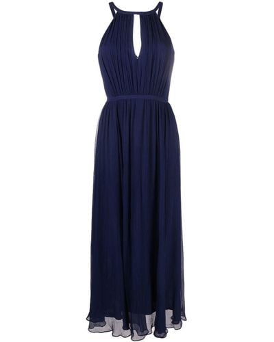 Polo Ralph Lauren Neckholder-Kleid aus Knittergeorgette - Blau