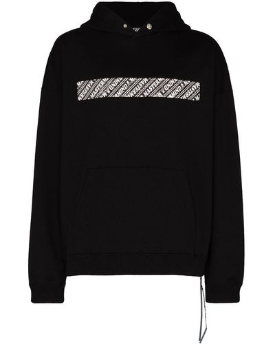 Mastermind Japan Logo-tape Cotton Hoodie - Black