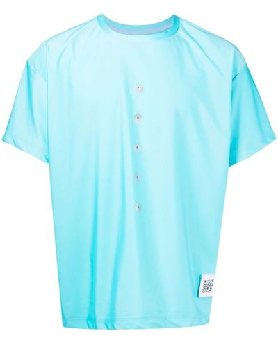 Fumito Ganryu Camiseta con detalle floral - Azul