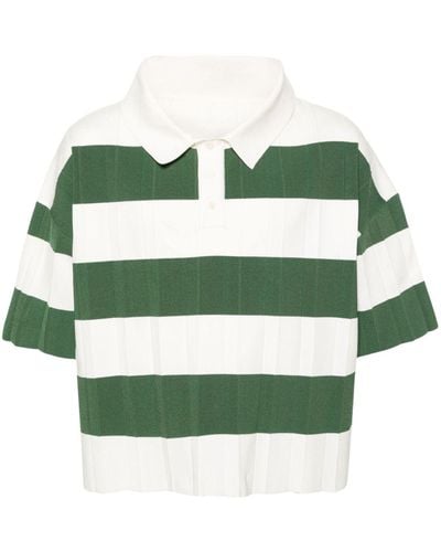 Jacquemus Le Polo Bimini Stripe-pattern Stretch-knit Polo Shirt - Green