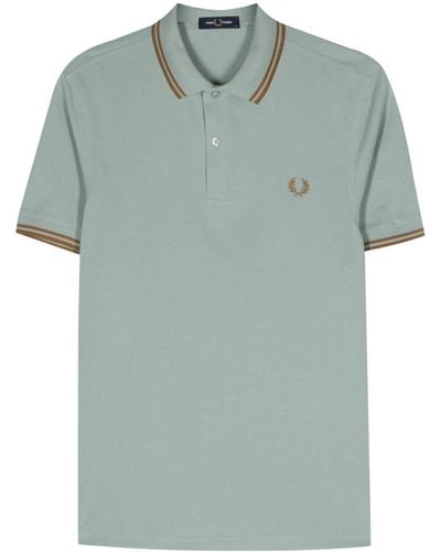 Fred Perry Logo-embroidered cotton polo shirt - Grün