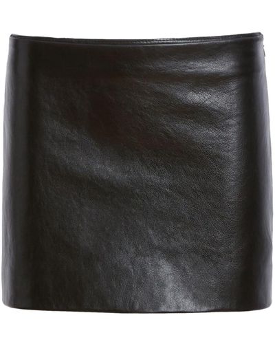 Khaite The Jett Leather Miniskirt - Black