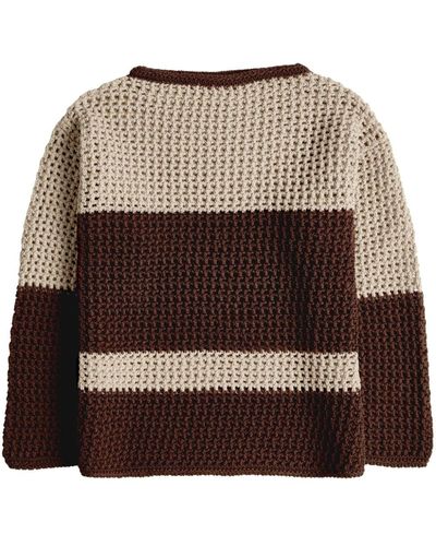 Tod's Paneled Cotton Sweater - Brown