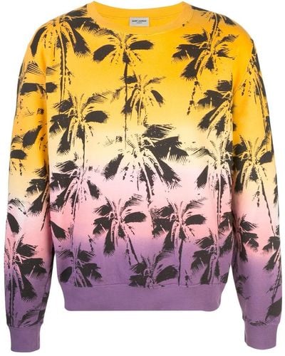 Saint Laurent Palm Trees Print Sweatshirt - Multicolor