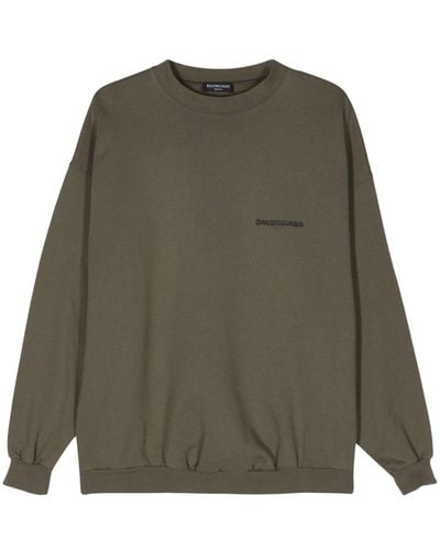 Balenciaga Sweatshirt mit Logo-Print - Grün