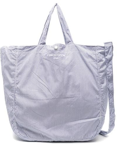 Comme des Garçons Logo-embroidered Striped Tote Bag - Gray