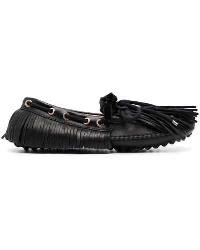 13 09 SR Puli Fringe-detail Leather Loafers - Black