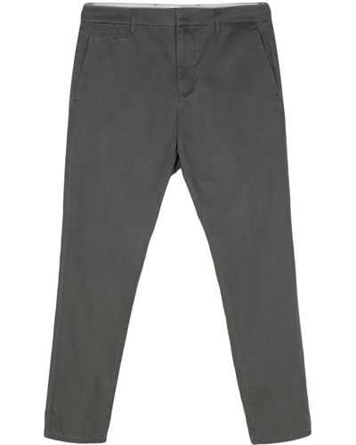 Dondup Slim-cut Canvas Trousers - Grey