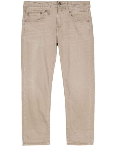 R13 Distressed-effect Low-rise Jeans - Natural