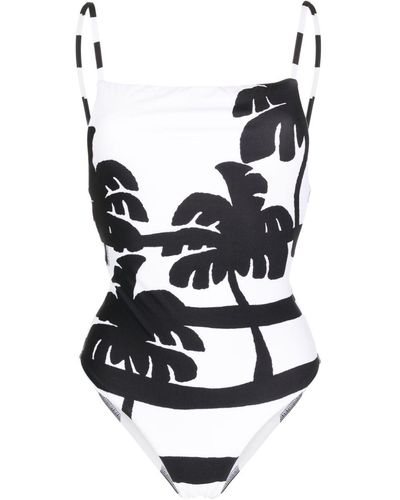 FARM Rio Coconut Badeanzug mit Palmen-Print - Weiß