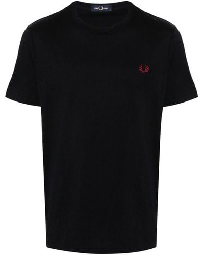 Fred Perry Camiseta con logo bordado - Negro