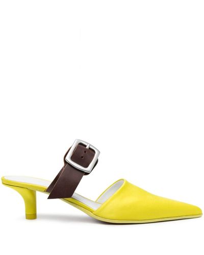 MM6 by Maison Martin Margiela Mules Repurposed Belt con tacón de 50 mm - Amarillo