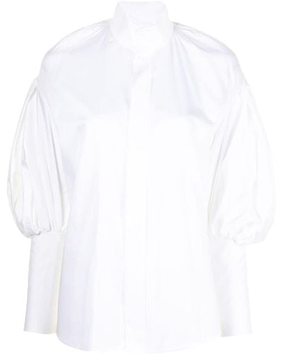 Dice Kayek High-neck Poet Sleeve Shirt - White