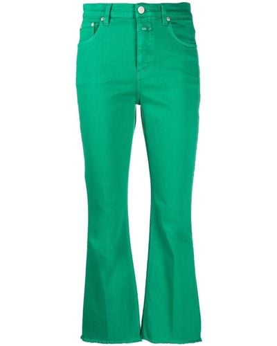 Closed Cropped Bootcut Raw-hem Jeans - Green