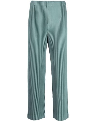 Homme Plissé Issey Miyake Mc August Pleated Cropped Trousers - Blue